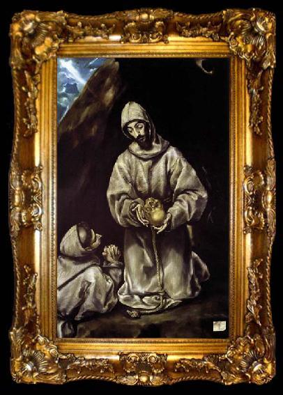 framed  GRECO, El St Francis and Brother Leo Meditating on Death, ta009-2